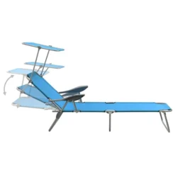 Chaise Longue Avec Auvent Acier Bleu -Le Coin Jardin chaise longue avec auvent acier bleu 3666722364010 936104