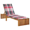 Chaise Longue Avec Coussin Bois D'acacia Solide 11