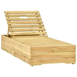Le Coin Jardin -Le Coin Jardin chaise longue avec coussin bordeaux bois de pin impregne 3666722460835 763274