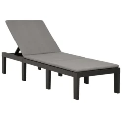Chaise Longue Avec Coussin Plastique Anthracite