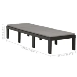 Chaise Longue Avec Coussin Plastique Anthracite -Le Coin Jardin chaise longue avec coussin plastique anthracite 3666722351706 947266