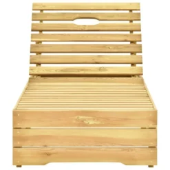 Chaise Longue Avec Coussin Rouge Bois De Pin Imprégné 2 -Le Coin Jardin chaise longue avec coussin rouge bois de pin impregne 3666722406956 859653