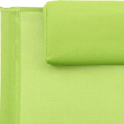 Chaise Longue Avec Oreiller Acier Et Textilène Vert 12 Chaise Longue Avec Oreiller Acier Et Textilène Vert -Le Coin Jardin chaise longue avec oreiller acier et textilene vert 3666722751483 1414489