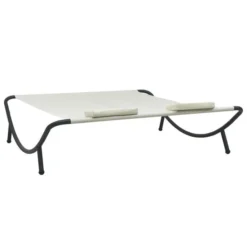 Chaise Longue D'extérieur Tissu Crème -Le Coin Jardin chaise longue d exterieur tissu creme 3666722528238 554141