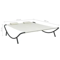 Chaise Longue D'extérieur Tissu Crème -Le Coin Jardin chaise longue d exterieur tissu creme 3666722528238 554144