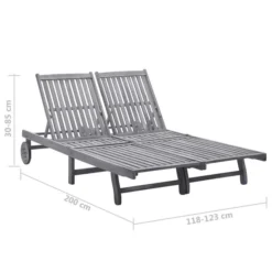 Chaise Longue De Jardin 2 Places Avec Coussin Gris Acacia 11 -Le Coin Jardin chaise longue de jardin 2 places avec coussin gris acacia 3666722751803 816912