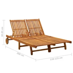 Chaise Longue De Jardin 2 Places Avec Coussins Acacia Solide 3 -Le Coin Jardin chaise longue de jardin 2 places avec coussins acacia solide 3666722430890 816849