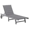 Chaise Longue De Jardin Avec Coussin Gris Bois D'acacia Solide 3