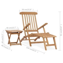 Chaise Longue De Jardin Avec Repose-pied Et Table Bois De Teck 13 Chaise Longue De Jardin Avec Repose-pied Et Table Bois De Teck -Le Coin Jardin chaise longue de jardin avec repose pied et table bois de teck 3666722750677 946551