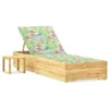 Chaise Longue De Jardin Avec Table Et Coussin Pin Imprégné 33