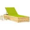 Chaise Longue De Jardin Avec Table Et Coussin Pin Imprégné 32