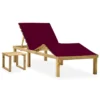 Chaise Longue De Jardin Avec Table Et Coussin Pin Imprégné 57