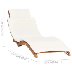 Chaise Longue Pliable Avec Coussin Blanc Crème Bois De Teck -Le Coin Jardin chaise longue pliable avec coussin blanc creme bois de teck 3666722362917 937048