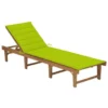 Chaise Longue Pliable Avec Coussin Bois D'acacia Solide 4