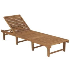 Chaise Longue Pliable Avec Coussin Bois D'acacia Solide 4 -Le Coin Jardin chaise longue pliable avec coussin bois d acacia solide 3666722417129 841838