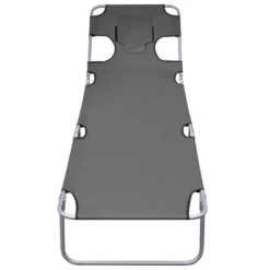 Chaise Longue Pliable Et Coussin De Tête Dossier Réglable Gris 10 Chaise Longue Pliable Et Coussin De Tête Dossier Réglable Gris -Le Coin Jardin chaise longue pliable et coussin de tete dossier reglable gris 3666722327237 978211