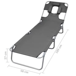 Chaise Longue Pliable Et Coussin De Tête Dossier Réglable Gris 13 Chaise Longue Pliable Et Coussin De Tête Dossier Réglable Gris -Le Coin Jardin chaise longue pliable et coussin de tete dossier reglable gris 3666722327237 978214