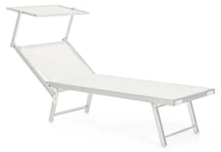 Chaise Longue Pliante En Aluminium Blanc Jorgia - Lot De 2