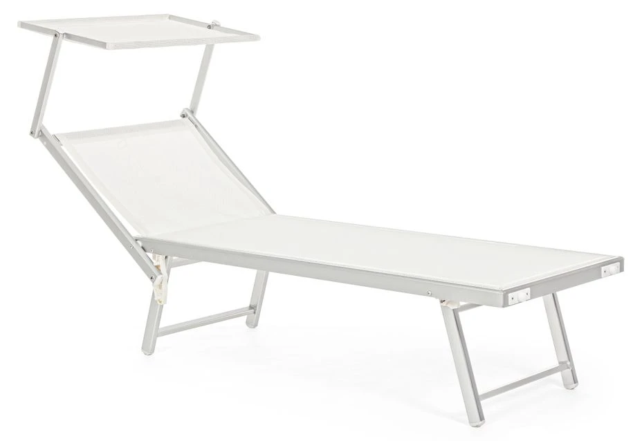 Chaise Longue Pliante En Aluminium Blanc Jorgia - Lot De 2 1 Chaise Longue Pliante En Aluminium Blanc Jorgia - Lot De 2