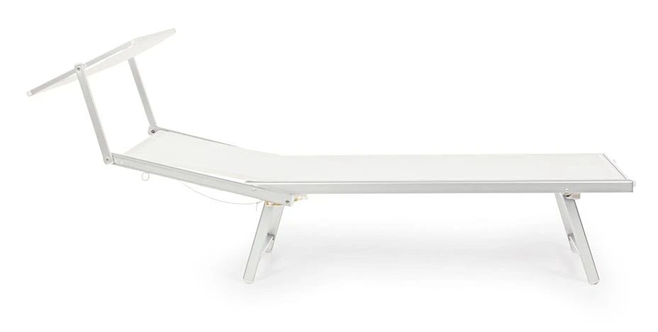 Chaise Longue Pliante En Aluminium Blanc Jorgia - Lot De 2 2 Chaise Longue Pliante En Aluminium Blanc Jorgia - Lot De 2 – Image 2