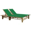 Chaise Longue Pour 2 Personnes Avec Coussins Bambou 15