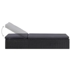 Chaise Longue Résine Tressée Noir Et Gris Foncé -Le Coin Jardin chaise longue resine tressee noir et gris fonce 3666722364584 935439