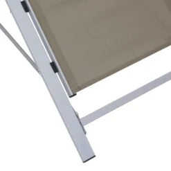 Chaise Longue Textilène Et Aluminium Taupe -Le Coin Jardin chaise longue textilene et aluminium taupe 3666722439015 803825