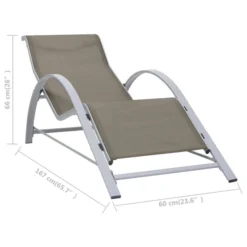 Chaise Longue Textilène Et Aluminium Taupe -Le Coin Jardin chaise longue textilene et aluminium taupe 3666722439015 803827