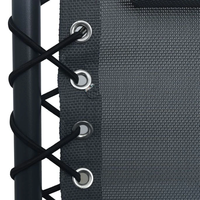 Chaise Pliable De Terrasse Gris Textilène 7 Chaise Pliable De Terrasse Gris Textilène – Image 7