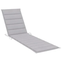 Chaises Longues 2 Pcs Avec Coussin Gris Bois De Teck Solide -Le Coin Jardin chaises longues 2 pcs avec coussin gris bois de teck solide 3666722473415 725778