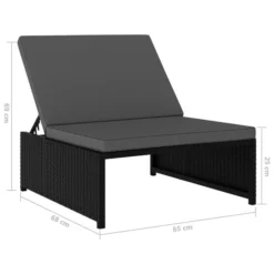 Chaises Longues 2 Pcs Avec Table Résine Tressée Noir 2 -Le Coin Jardin chaises longues 2 pcs avec table resine tressee noir 3666722526562 556310