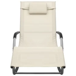 Chaises Longues 2 Pcs Textilène Crème Et Gris -Le Coin Jardin chaises longues 2 pcs textilene creme et gris 3666722458276 768272