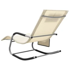 Chaises Longues 2 Pcs Textilène Crème Et Gris -Le Coin Jardin chaises longues 2 pcs textilene creme et gris 3666722458276 768274