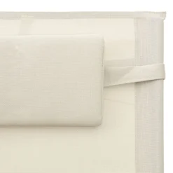 Chaises Longues 2 Pcs Textilène Crème Et Gris -Le Coin Jardin chaises longues 2 pcs textilene creme et gris 3666722458276 768276