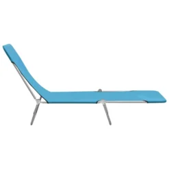 Chaises Longues Pliables 2 Pcs Acier Et Tissu Bleu 11 Chaises Longues Pliables 2 Pcs Acier Et Tissu Bleu -Le Coin Jardin chaises longues pliables 2 pcs acier et tissu bleu 3666722363938 936171
