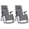 Chaises Pliables De Terrasse 2 Pcs Gris Textilène