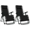 Chaises Pliables De Terrasse 2 Pcs Noir Textilène