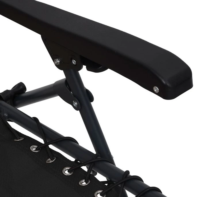 Chaises Pliables De Terrasse 2 Pcs Textilène Noir 10 Chaises Pliables De Terrasse 2 Pcs Textilène Noir – Image 10