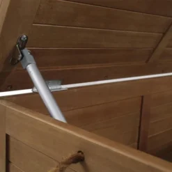 Coffre De Jardin 190L - En Bois Naturel Eucalyptus FSC - 125 X 60 X 51 Cm - - Avec Coussin Gris Anthracite -Le Coin Jardin coffre de jardin 190l en bois naturel eucalyptus fsc 125 x 60 x 51 cm avec coussin gris anthracite 3612408255714 461979