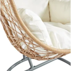COSTA Fauteuil Oeuf Suspendu En Résine Tressée - Coussin En Polyester -Le Coin Jardin costa fauteuil oeuf suspendu en resine tressee coussin en polyester 3612408098342 438564