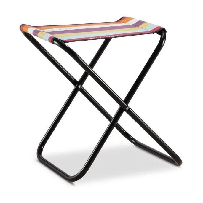 EREDU Tabouret Pliant Camping Maxi 521/L - Polycoton - Noir Et Multicolore 1 EREDU Tabouret Pliant Camping Maxi 521/L - Polycoton - Noir Et Multicolore