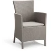 Fauteuil De Jardin Cappucino - Aspect Rotin Tressé Avec Coussin Polyester - ALLIBERT BY KETER - IOWA