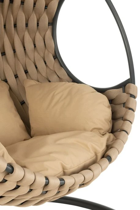 Fauteuil Suspendu Avec Coussin Métal Beige Pona 7 Fauteuil Suspendu Avec Coussin Métal Beige Pona – Image 7
