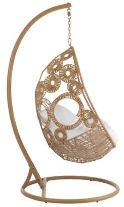 Fauteuil Suspendu Avec Coussins Aluminium Et Roseau Beige Ila -Le Coin Jardin fauteuil suspendu avec coussins aluminium et roseau beige ila 5400924207175 1336083