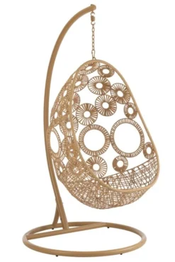 Fauteuil Suspendu Avec Coussins Aluminium Et Roseau Beige Ila -Le Coin Jardin fauteuil suspendu avec coussins aluminium et roseau beige ila 5400924207175 1336089