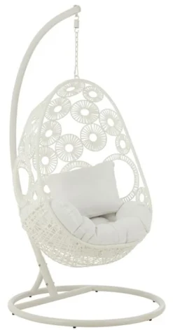 Fauteuil Suspendu Ovale Aluminium Blanc Balto