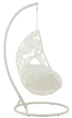 Fauteuil Suspendu Ovale Aluminium Blanc Balto -Le Coin Jardin fauteuil suspendu ovale aluminium blanc balto 5400924207069 1336093