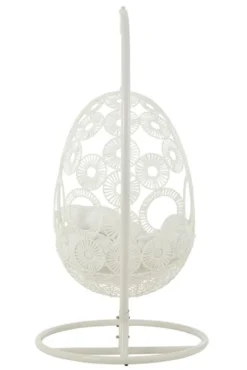 Fauteuil Suspendu Ovale Aluminium Blanc Balto -Le Coin Jardin fauteuil suspendu ovale aluminium blanc balto 5400924207069 1336094