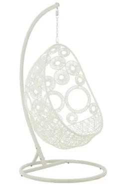 Fauteuil Suspendu Ovale Aluminium Blanc Balto -Le Coin Jardin fauteuil suspendu ovale aluminium blanc balto 5400924207069 1336099