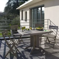 GROSFILLEX Chaise Pliante Miami - Taupe -Le Coin Jardin grosfillex chaise pliante miami taupe 3100038102510 597559